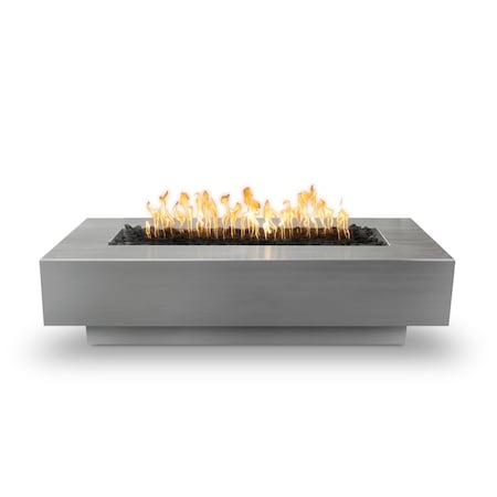 The Outdoor Plus 72 Rectangular Coronado Fire Pit - Stainless Steel - Match Lit with Flame Sense - Liquid Propane OPT-CORSS72FSML-LP
